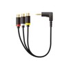 Elecom DH-MLWRYF015BK AV Cable Stereo Mini Plug (L-Shape 4 Poles)
