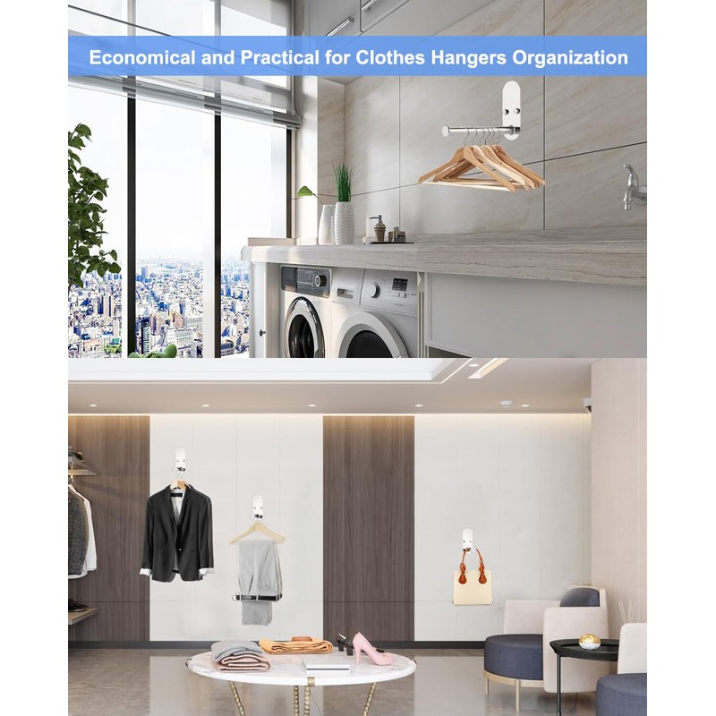 XINYUWIN Stainless Steel Clothes Hanger Storage Rack,Wall Mounted Clothes Hanger