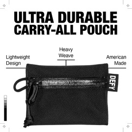 DEFY Project Ballistic Travel Pouch | Lightweight Nylon Organizer Pouch For Accessories | Premium Tech Wallet Pouch | Water Resistant Travel Organizer (Micro, Black)
