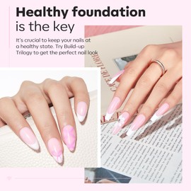 Modelones Pink Builder Gel with Top Coat and Base Coat Set, 3Pcs No Wipe Base and Top Coat with Hard Gel Builder for Nails, Nail Strengthener Extension in a Bottle