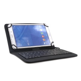 Universal Wired Type-C Slim BLACK Lightweight Stand Cover Keyboard Case for 7inch Tablets