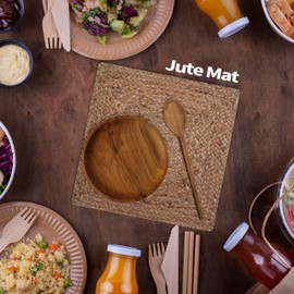 Craft Trade Jute Hand Braided Tablemat Set of 4 Natural Fiber Rustic Vintage Farmhouse Table top & Dining Table Round Placemat for Parties (13” Diameter, Natural Beige) Set of 4