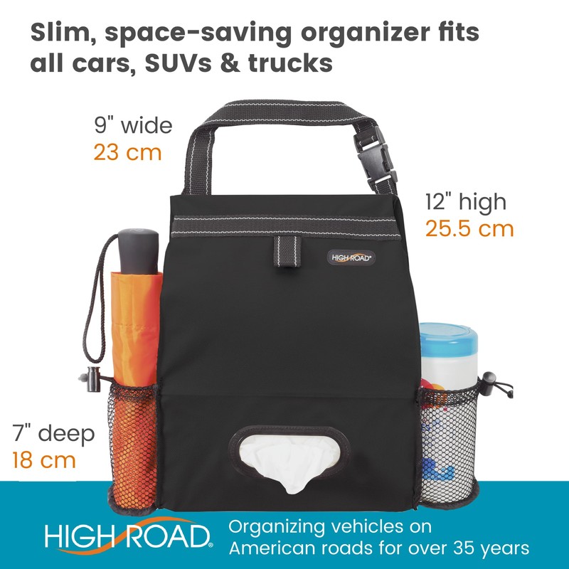 High Road Car Organizer with Car Trash Bin and Tissue