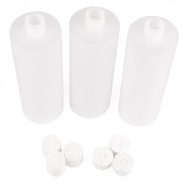 IMPRESA Plastic Bottle with 6 Caps in 2 Styles - BPA Free Latex-Free, Food-Grade, Great for Shampoo, Body Wash, Sauce and More,3 Pack 16oz