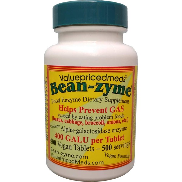 ValuePricedMeds Bean-Zyme Extra Strength (500 ct) is 400 GAUL per Tablet