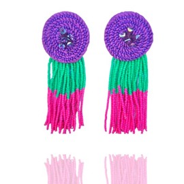 Vinca jewel's Fashion Metal Fancy Drop Earrings Set For Women Girls Classy Earrings Seeds Beaded Jhumki Earring, seeds beaded, No Gemstone