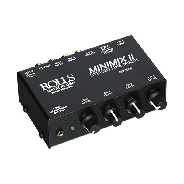 Rolls MX51S Mini Mix 2 Four-Channel Stereo Line Mixer