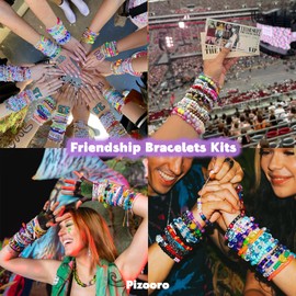 Pizooro 5 Boxes Pony Beads Bracelet Making Kit,3700 Pcs Kandi Bead for Friendship Bracelets Making with Letter Beads,Shaped Beads and Strings,84 Colors Rainbow Bracelet Beads for Craft,Birthday Gifts