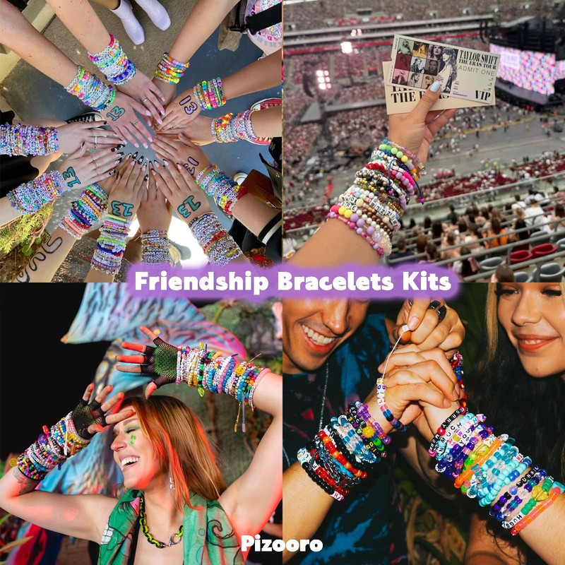 Pizooro 5 Boxes Pony Beads Bracelet Making Kit,3700 Pcs Kandi