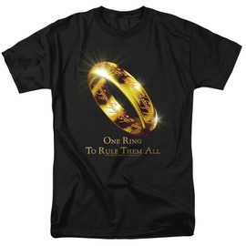 The Lord of The Rings One Ring to Rule Them All Unisex Adult T-Shirt for Men and Women, Black, 2X-Large