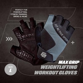 Fit Active Sports, guantes de levantamiento de pesas de agarre máximo para hombres y mujeres, guantes de entrenamiento antideslizantes para gimnasio, ciclismo, entrenamiento físico, guantes de
