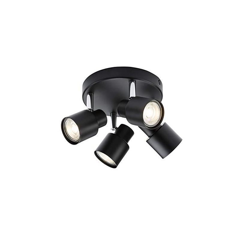 Knightsbridge GU10 Adjustable Spotlight, Pressed Steel, 50 W, Matt Black,