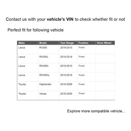 HHCM 4 Pcs Lower Front Ball Joint and Sway Bar Kit K500187 K500188 K90344, Ball Joint Sway Bar for Toyota Highlander 2008-2019, Toyota Venza 2009-2016; for Lexus RX350, RX350L, RX450h, RX450hL