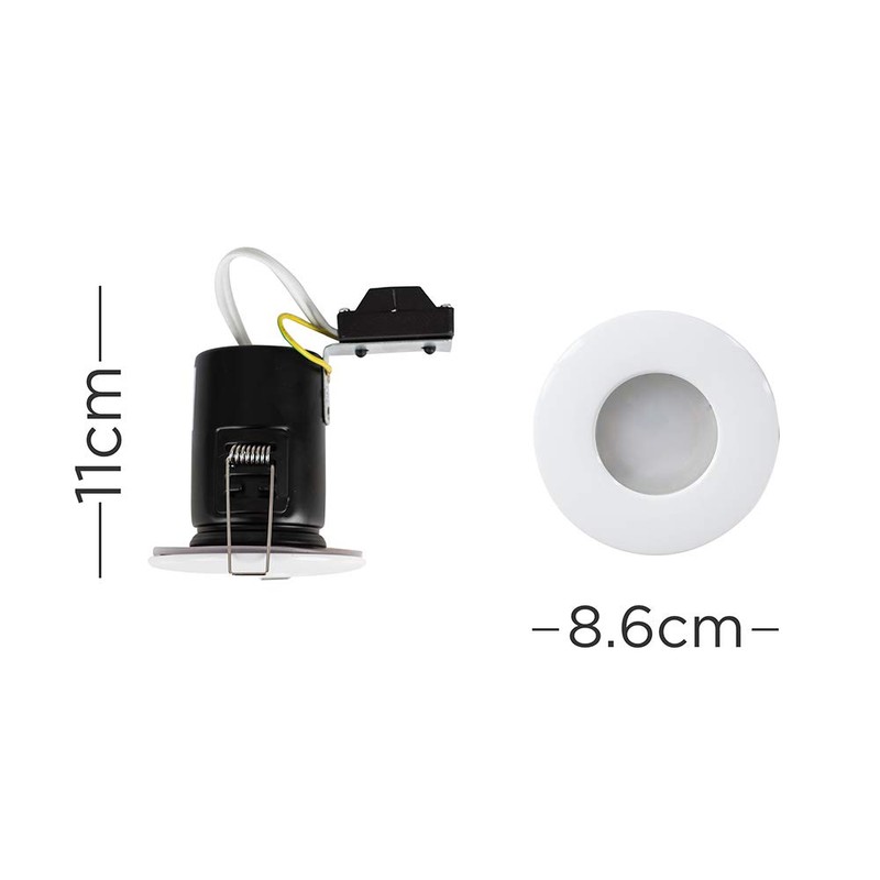 MiniSun | Fire Rated White Domed GU10 Ceiling Downlight |