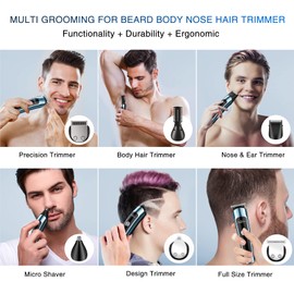 Brightup Brightup Beard Trimmer for Men, IPX7 Waterproof Mens Grooming Kit with Cordless Hair Clippers, Electric Razor with LED Display, Shavers for Mustache, Body, Face, Ear, Nose Hair Trimmer, Gifts for Men