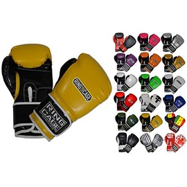 Gym Training Stand-Up Boxing Gloves (Yellow/Black, Large-16oz)