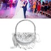 Wedding Flower Girl Basket Silver Hand Flower Basket Romantic Rhinestone