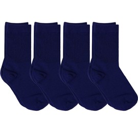 juDanzy 4 Pack of Crew Height Boys or Girls Socks for School Uniform, Sports and Casual Wear (4-6 Years (Shoe Size 9C-1), Navy)