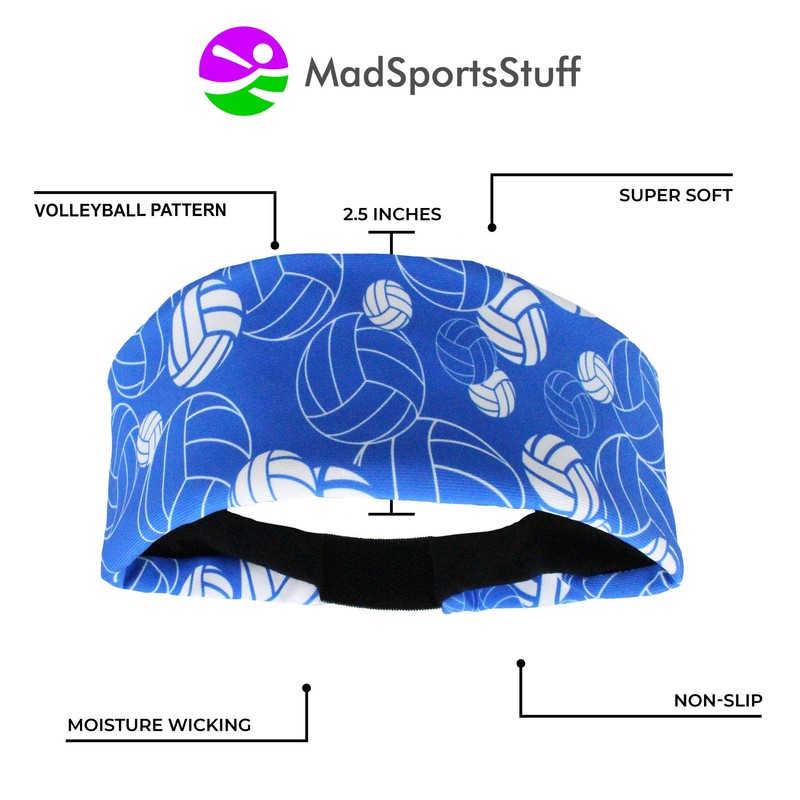 MadSportsStuff Crazy Volleyball Headband (Royal/White, One Size)