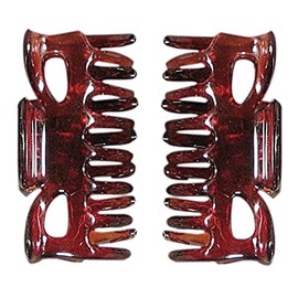 Titania Abteil Clips Pack of 2, 4 cm, Brown