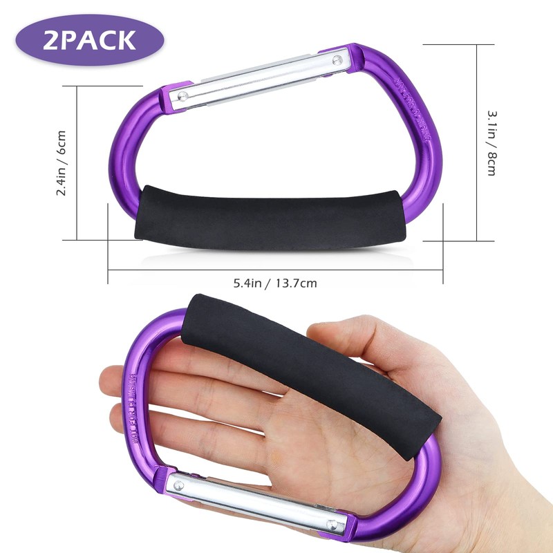 JIALEEY Strong Large Durable Buggy Carabiner Stroller Hooks Mummy Clip