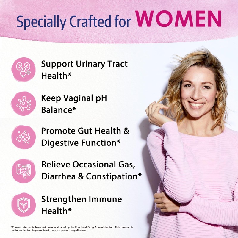 Bonawell Probiotics for Women 100B, with Prebiotics, Digestive Enzymes &