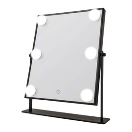 Danielle LED Hollywood Mirror- 6 Super Bright LEDs, Black