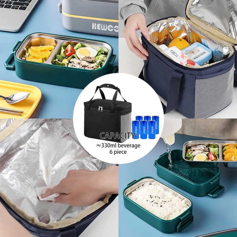 HEWOOH Large Bento Box Adult Lunch Box (74 Oz Large