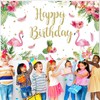 Bymivofun Birthday Background Banner, Flamingo Girl Birthday Background, Flamingo Happy