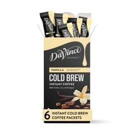DaVinci Gourmet DaVinci Gourmet Vanilla Cold Brew Stick Pack, Instant Coffee Powder, 6 Count (Pack of 1)