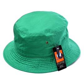 NEWHATTAN Stonewash Bucket Hat 1500 - kellygreen