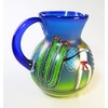 Mexican Glass Margarita or Iced Tea Pitcher, Hand Painted Pancho