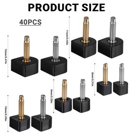 20 Pairs High Heel Tips Replacement kit for Shoe Repair Dowels U-Shape Heel Cap Cover Black Taps Caps Replacement Repair Shoe Replacement High Heel Caps Protectors Shoe Heel Repair Tips（5 Size 8-12mm）