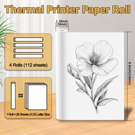 4 Rolls Thermal Paper 8.5’’ x 11’’ for Portable Printer, Compatible with D810/ M834/ MT610 Pro Wireless Printers for Home Use and Travel as Letter Paper
