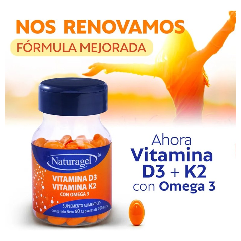 Naturagel Vitamina D3 Con K2 Y Omega 3 700mg 60