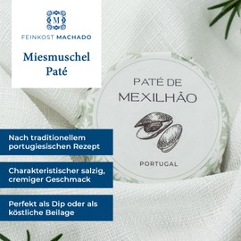 Feinkost Machado Mussel Paté - Portuguese Food & Delicatessen Gifts | Fish Canned Food & Other Portuguese Delicacies | Delicatessen Christmas | Gift Delicatessen