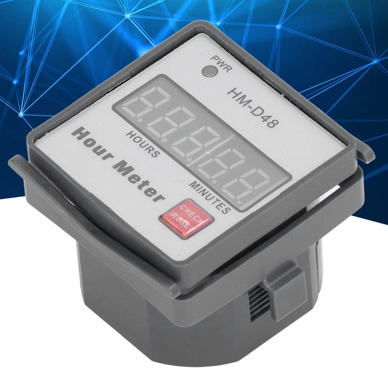 Hour Meter Digital Display Timer ABS Gauge 0‑999.99 Hours Timing