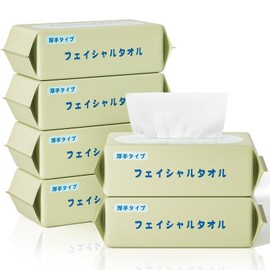 Extra Thick 360 Sheets Cleansing Towels, 60 Sheets x 6 Packs, Dry and Wet Facial Towels, Sensitive Skin Roughness, Face Wipes, Paper Towels, No Pilling, Instant Moisture Absorption, Disposable Face