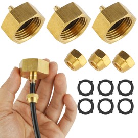 3 Set Garden Hose Adapter, Standard 3/4'' Female Thread to 1/4'' Irrigation Tubing-Brass Faucet to Hose Adapter, Drip Irrigation Hose Connectors, Mister Hose Attachment