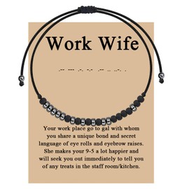 KUIYAI Work Wife Morse Code Bracelet For Her Morse Code Jewelry Work Wife Definition Work Bestie Gift (work wife codeUK)