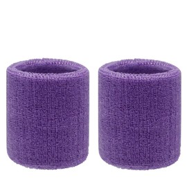 Sweatbands Sports Wristbands for Kids and Women - 3 inch Elastic Athletic Wrist Bands for Tennis, Basketball, Running, Working Out (Purple)