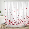 Leowefowa 72x72 Inch Valentines Day Shower Curtain Falling Red Heart
