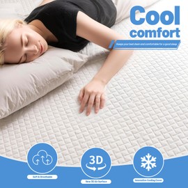 Premium Bamboo Mattress Protector – King Size, Waterproof, & Ultra Soft Breathable Noiseless Washable Bed Mattress Cover for Comfort & Protection MC02KING-T