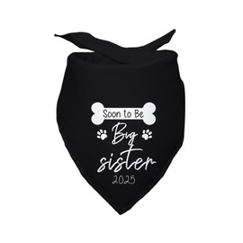 Soon to Be Big Sister 2025 Black Dog Bandanas Gender Revealing Photo Prop Pregnancy Announcement Pet Baby Announcement Scarf Accessories Pet Accessories for Dog Lovers