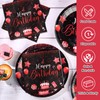 SiliFine 120 Pcs Happy Birthday Party Supplies Tableware Set Disposable