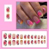 Short Square French Tip Press-On Nails â€“ Nude Pink w/