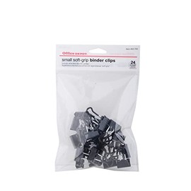 Office Depot® Brand Binder Clips, Small, 3/4" Wide, 3/8" Capacity, Black, Pack of 24