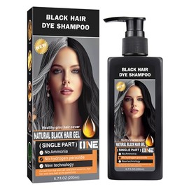 lymznus Champú Tinte Negro Sin Amoníaco 3 En 1 Para Cubrir Las Canas, Con Ingredientes Herbales. Champú Colorante Negro Para Mujeres Y Hombres. Tinte 