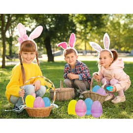 The Dreidel Company 6" Inch Fillable Easter Eggs 6-Pack Jumbo Translucent, Colorful Plastic Jumbo Easter, Stands Upright, Perfect For Egg Hunt (6-Pack)
