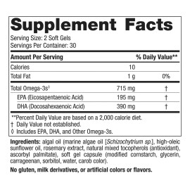 Nordic Naturals Algas Omega 60 Caps 715 Mg De Omega-3 Sabor Sin Sabor